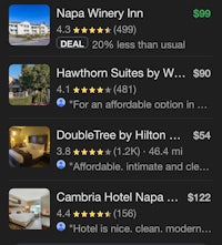 a screenshot of the hotel booking app on an iphone